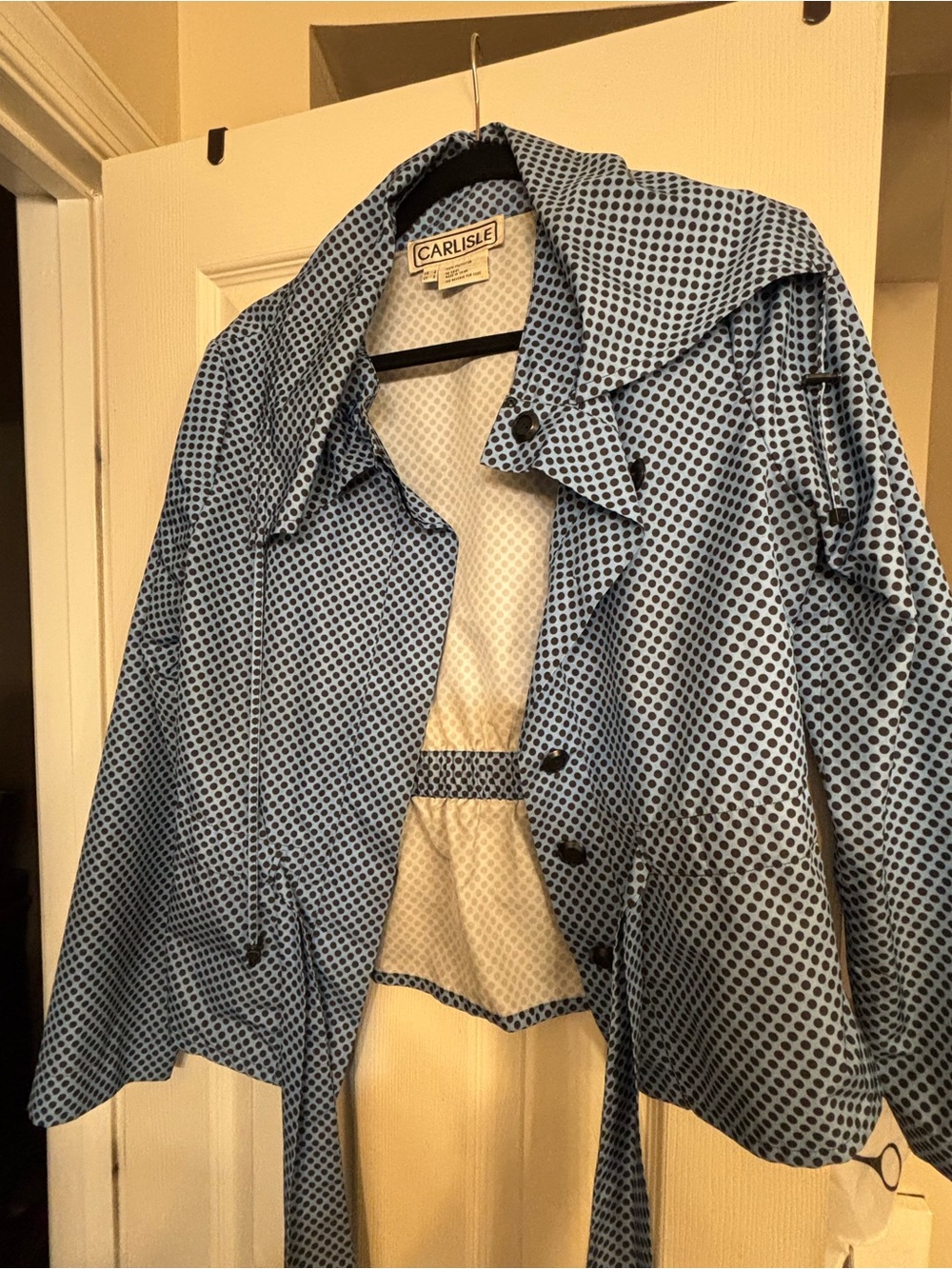 Carlisle Blue Jacket with black Polka Dots